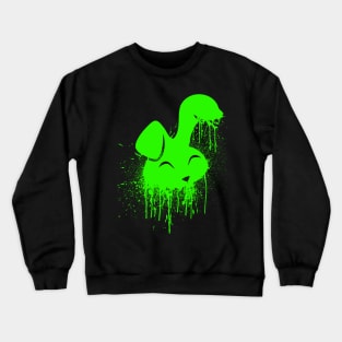 Hot Neon Green Spray Paint Cute Bunny Crewneck Sweatshirt